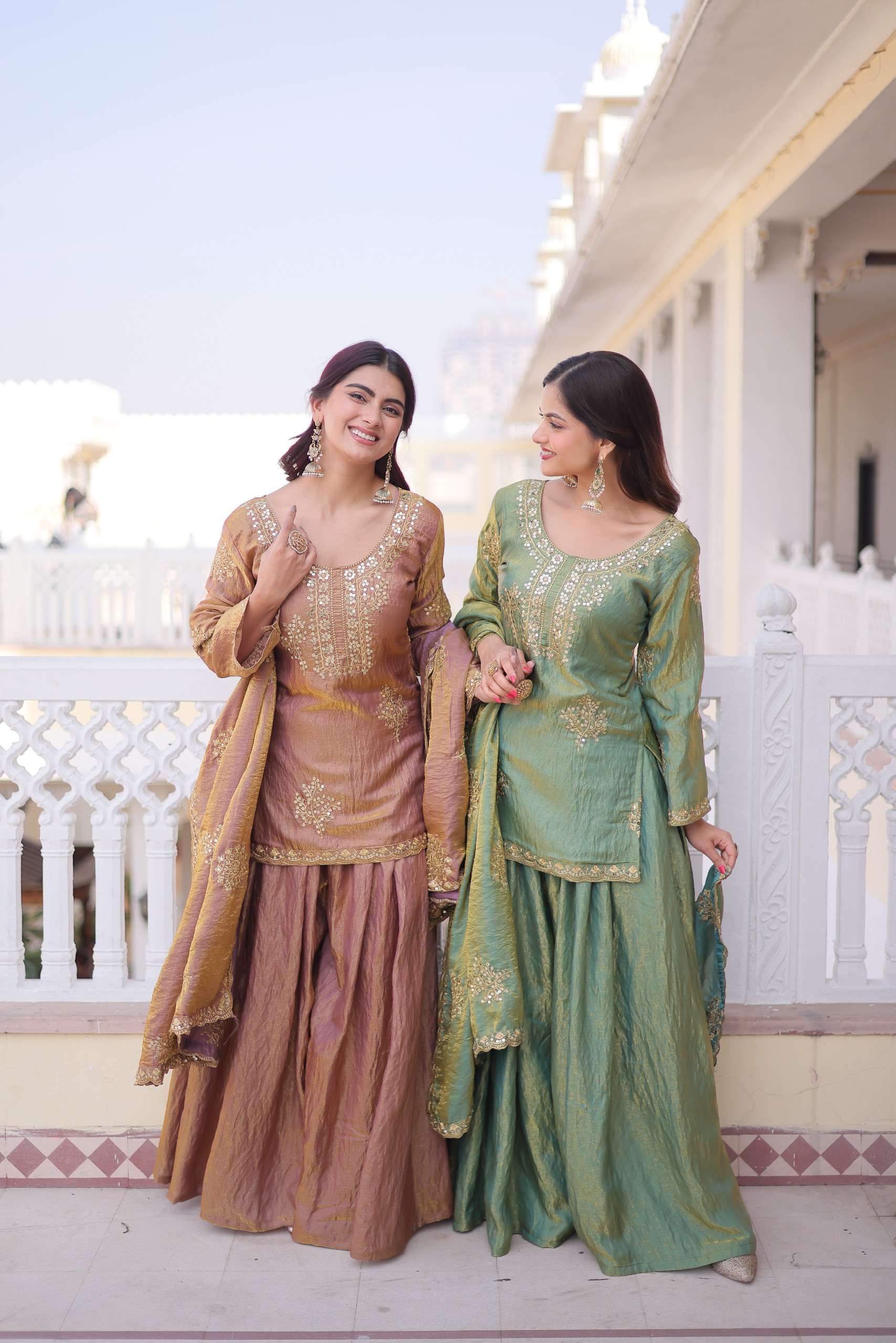 KA 1229 DESIGNER PARTY WEAR LADIES TOP SHARARA AND DUPATTA SET 