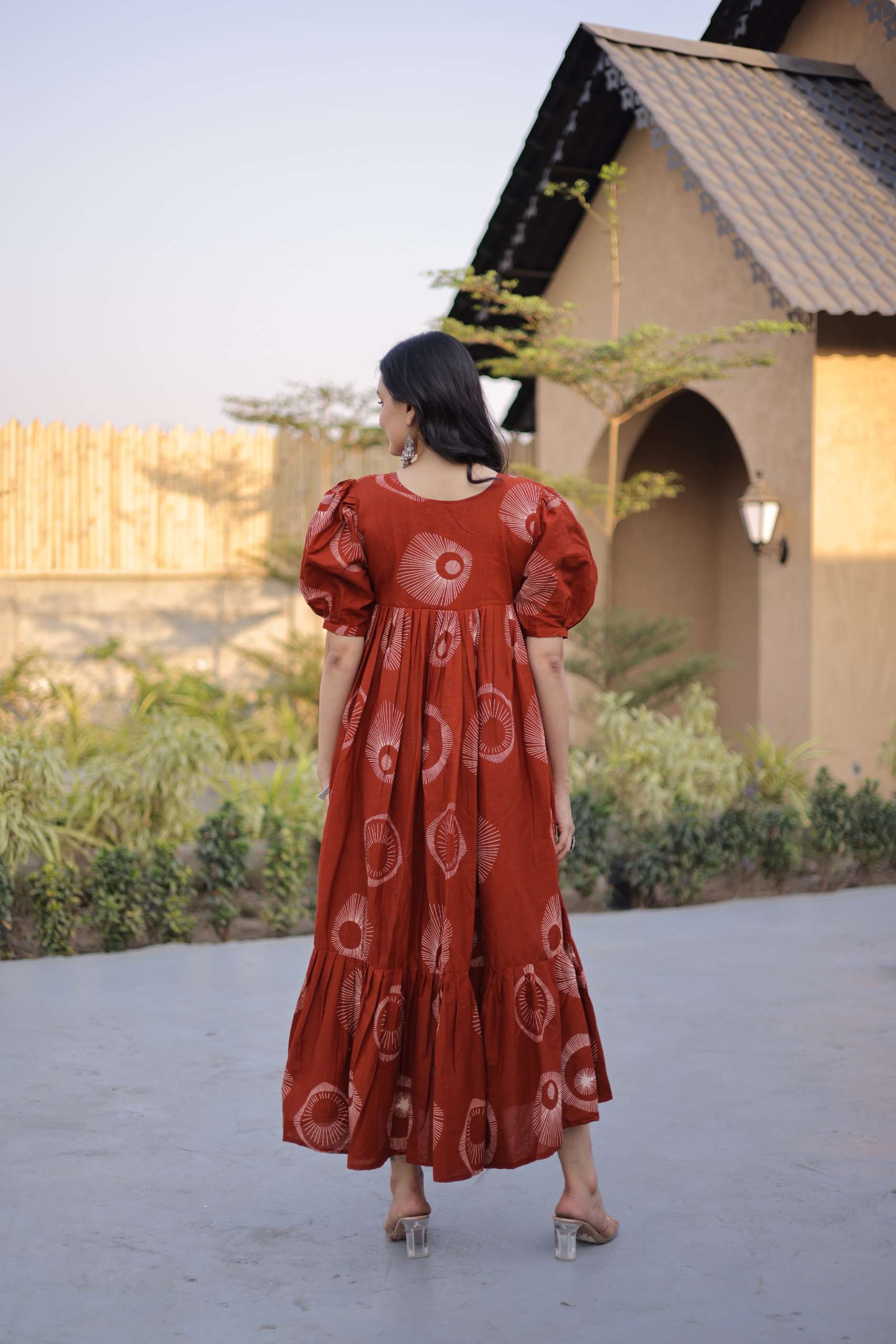 KA 1249 COTTON PRINTED FANCY SUMMER WEAR LADIES GOWN