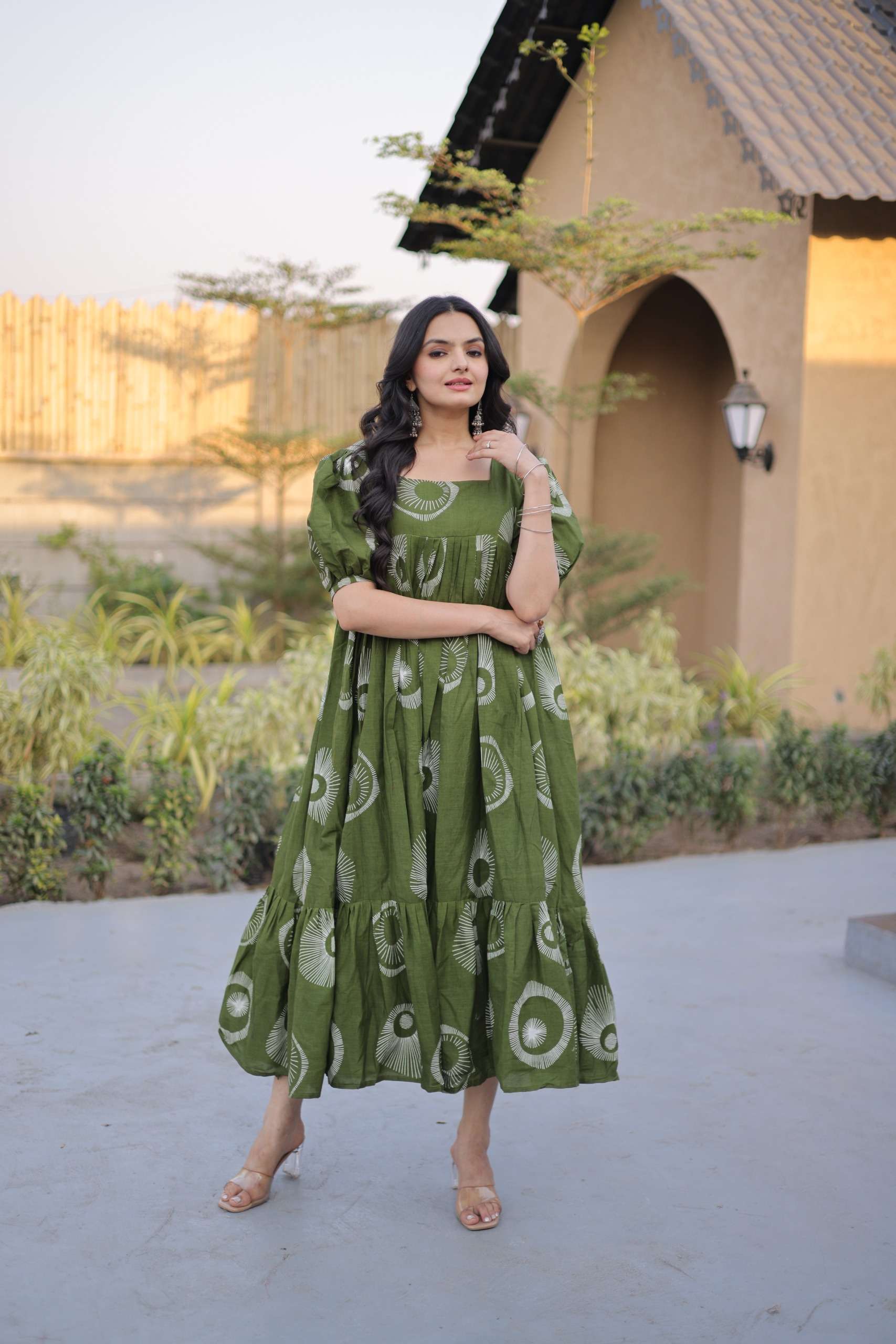 KA 1249 COTTON PRINTED FANCY SUMMER WEAR LADIES GOWN