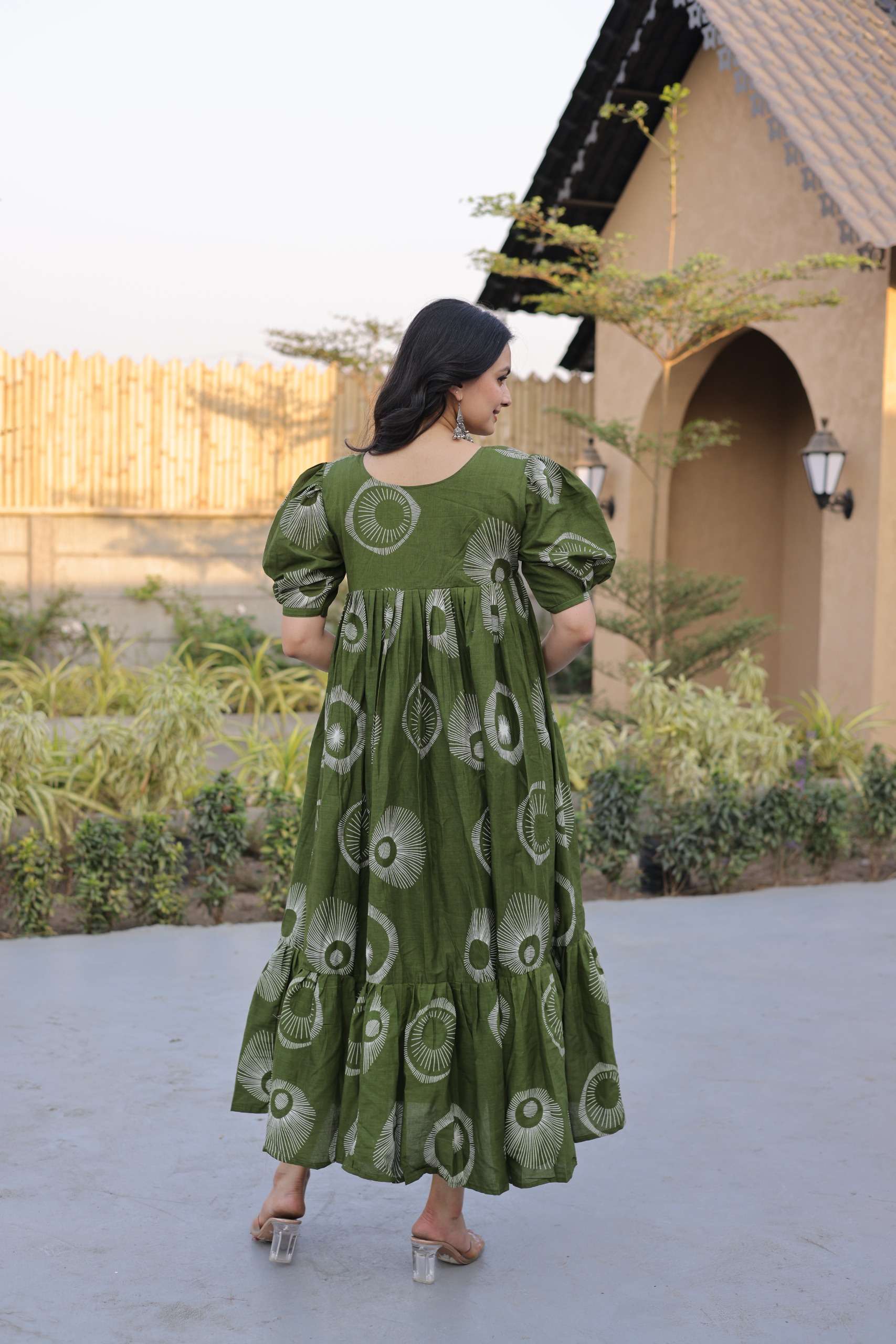 KA 1249 COTTON PRINTED FANCY SUMMER WEAR LADIES GOWN