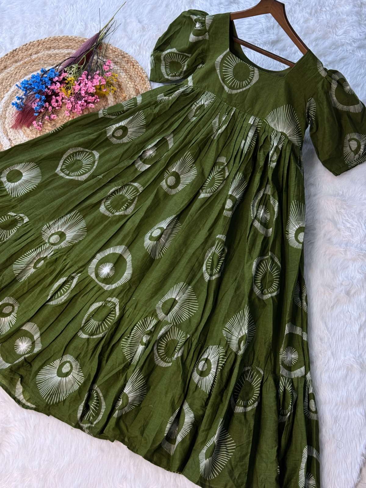 KA 1249 COTTON PRINTED FANCY SUMMER WEAR LADIES GOWN