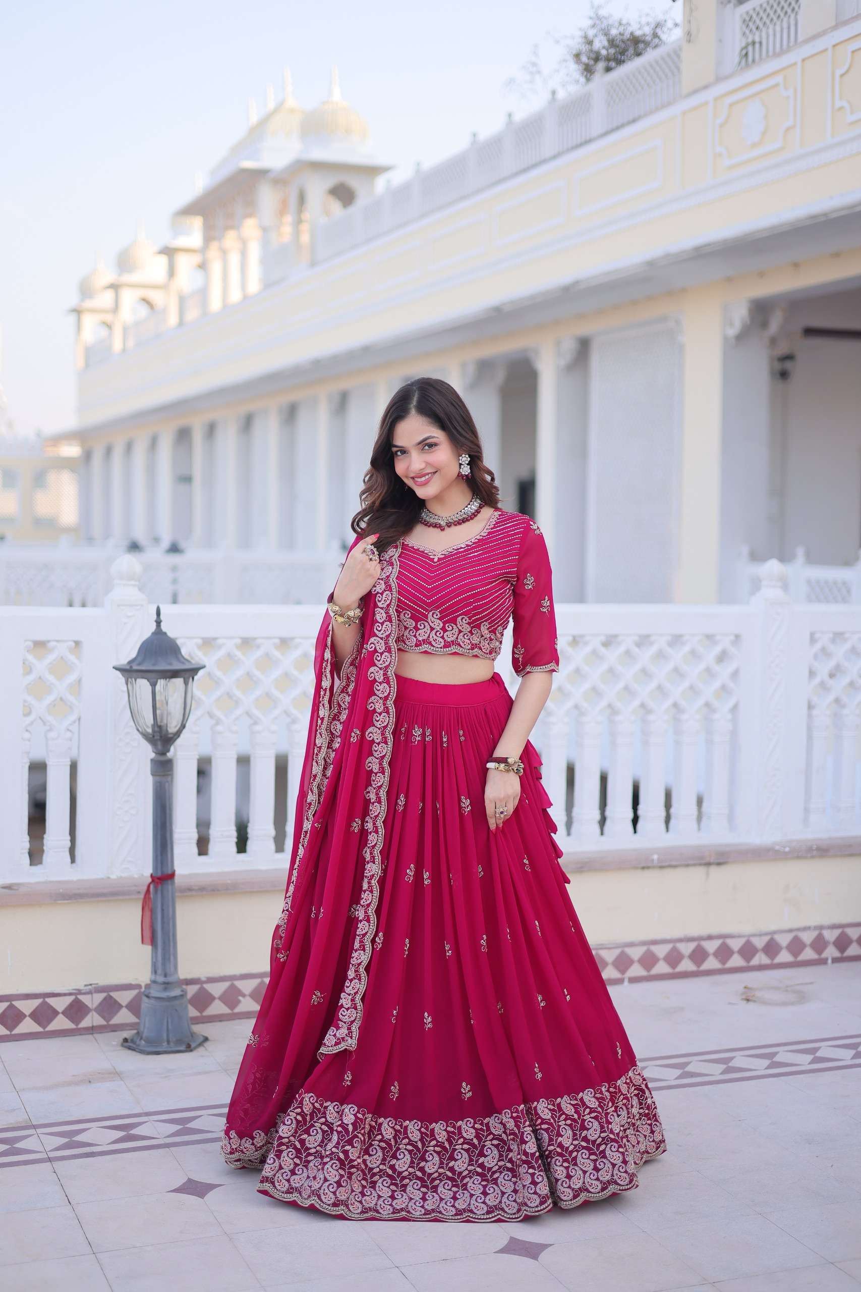 KA 5064 GEORGETTE EMBROIDERY DESIGNER FESTIVE WEAR LEHENGA CHOLI COLLECTIONS 
