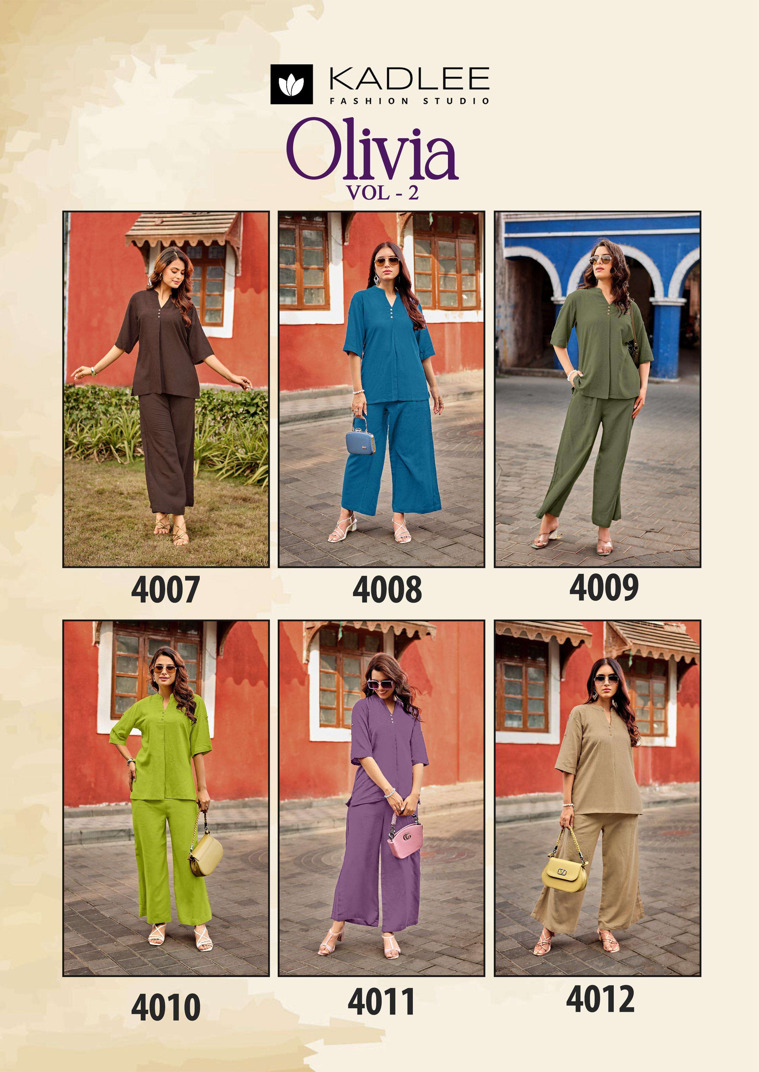 KADLEE FASHION OLIVIA VOL 2 RAYON FANCY SUMMER WEAR LADIES CO-ORD SET