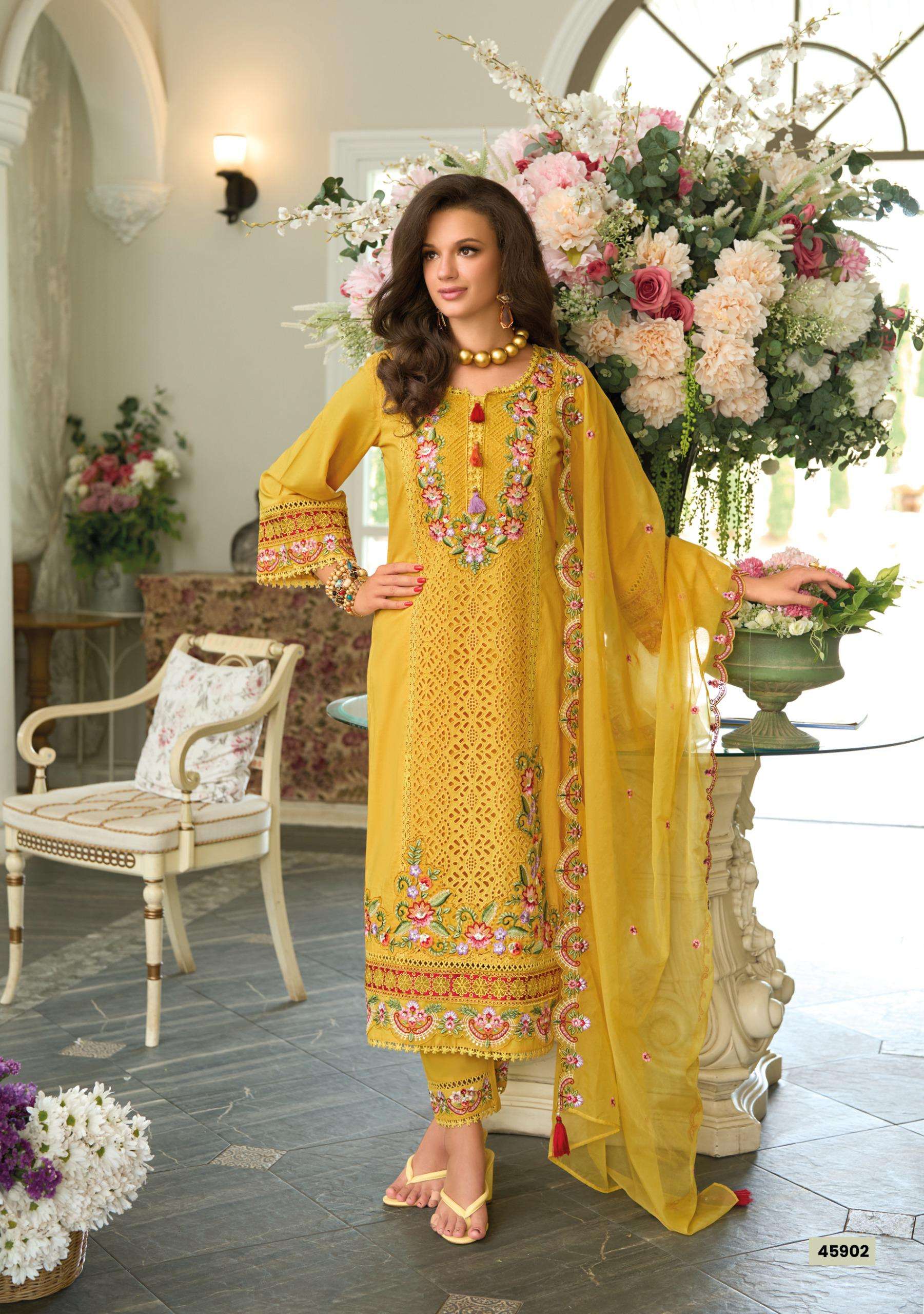 KAILEE FASHION SAFARNAMA VOL 8 COTTON SCHIFLI DESIGNER WORK LADIES SUIT