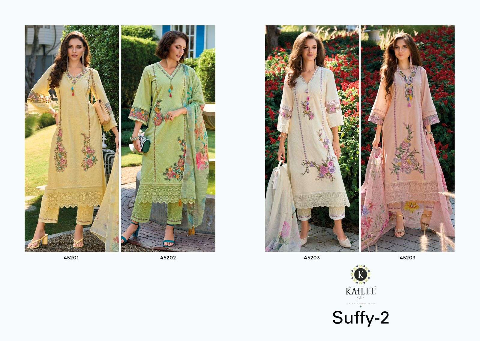 KAILEE FASHION SUFFY VOL 3 CHIKANAKARI  COTTON FANCY DESIGNER WORK READY MADE LADIES SUIT