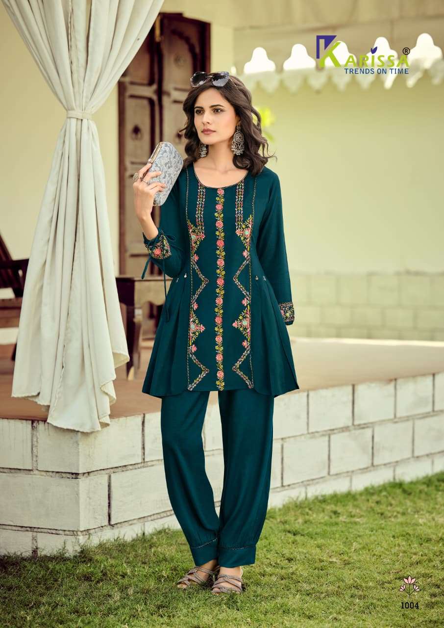 KARISSA CELINA VOL 3 VISCOSE FANCY WORKS LADIES TOP WITH BOTTOM PAIR 
