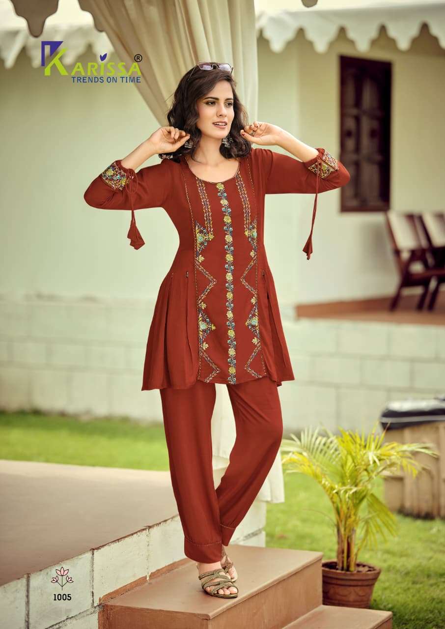 KARISSA CELINA VOL 3 VISCOSE FANCY WORKS LADIES TOP WITH BOTTOM PAIR 