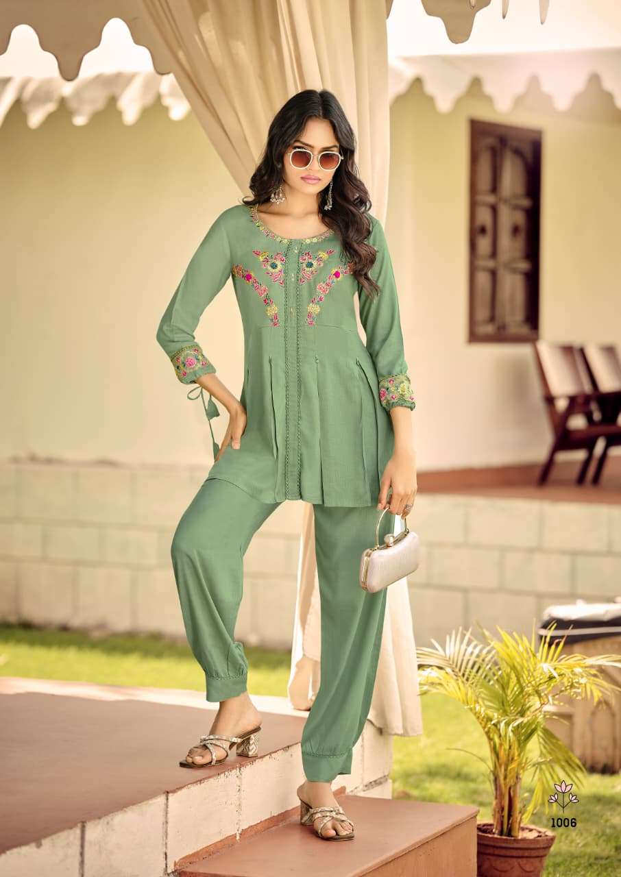 KARISSA CELINA VOL 3 VISCOSE FANCY WORKS LADIES TOP WITH BOTTOM PAIR 