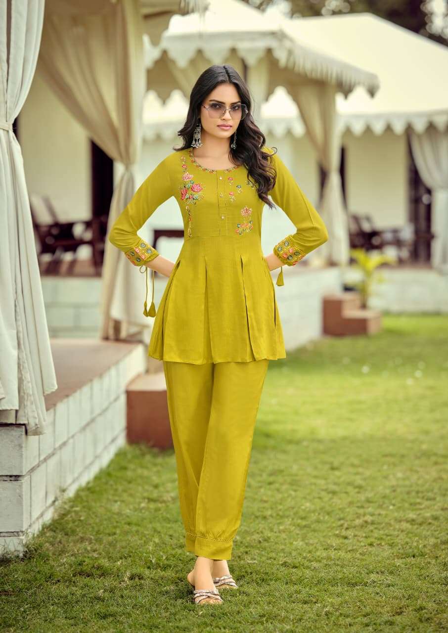 KARISSA CELINA VOL 3 VISCOSE FANCY WORKS LADIES TOP WITH BOTTOM PAIR 