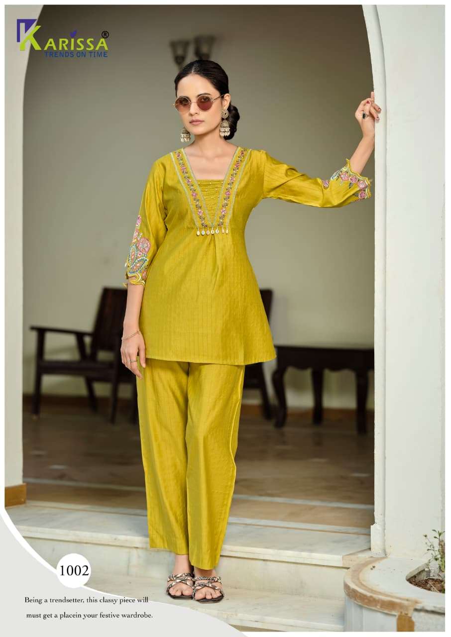 KARISSA JIYA VISCOSE FANCY PREETY LOOKS LADIES CO-ORD SET
