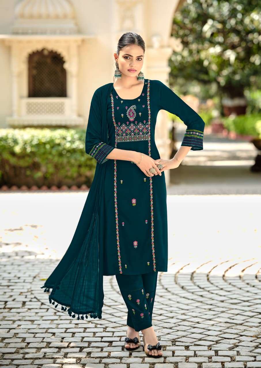 KARISSA KASIDA VOL 3 RAYON FANCY WORK LADIES 3PCS SET COLLECTION 