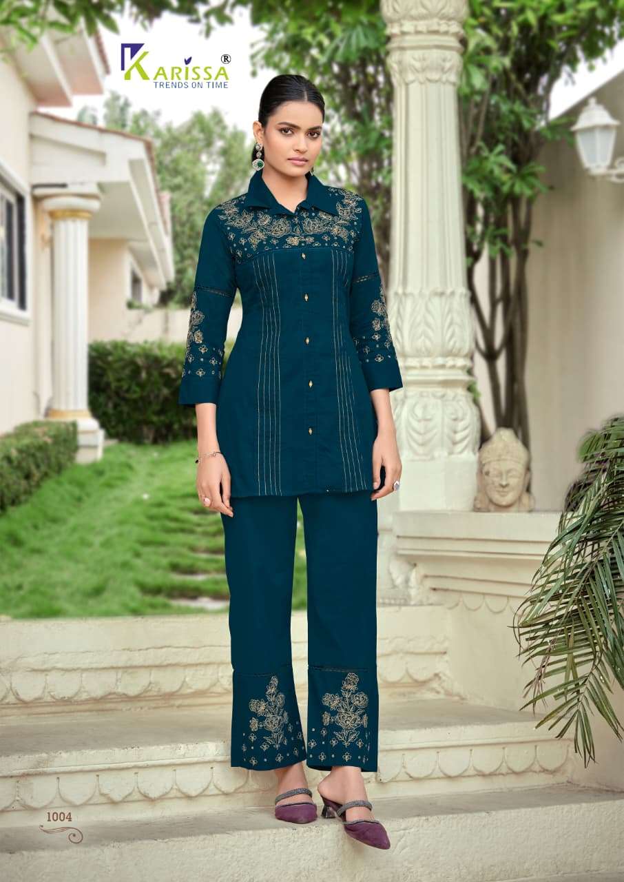 KARISSA MARIA COTTON FANCY PREETY LOOK DESIGNER WORK LADIES TOP WITH BOTTOM PAIR 