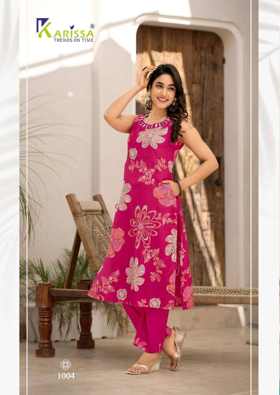 KARISSA MISHKA VISCOSE FANCY PRINT LONG KURTI WITH BOTTOM PAIR 