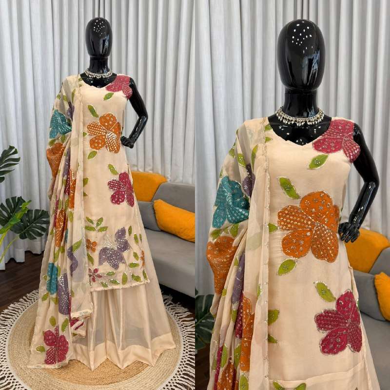 KD 1592 ORGANZA SILK BEAUTIFUL DESIGNER LOOK FESTIVE WEAR LADIES SUIT