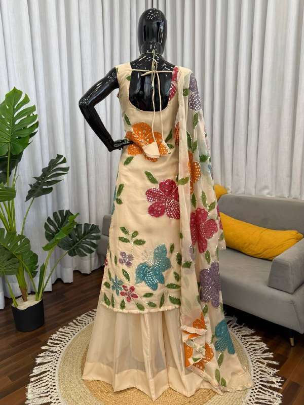 KD 1592 ORGANZA SILK BEAUTIFUL DESIGNER LOOK FESTIVE WEAR LADIES SUIT