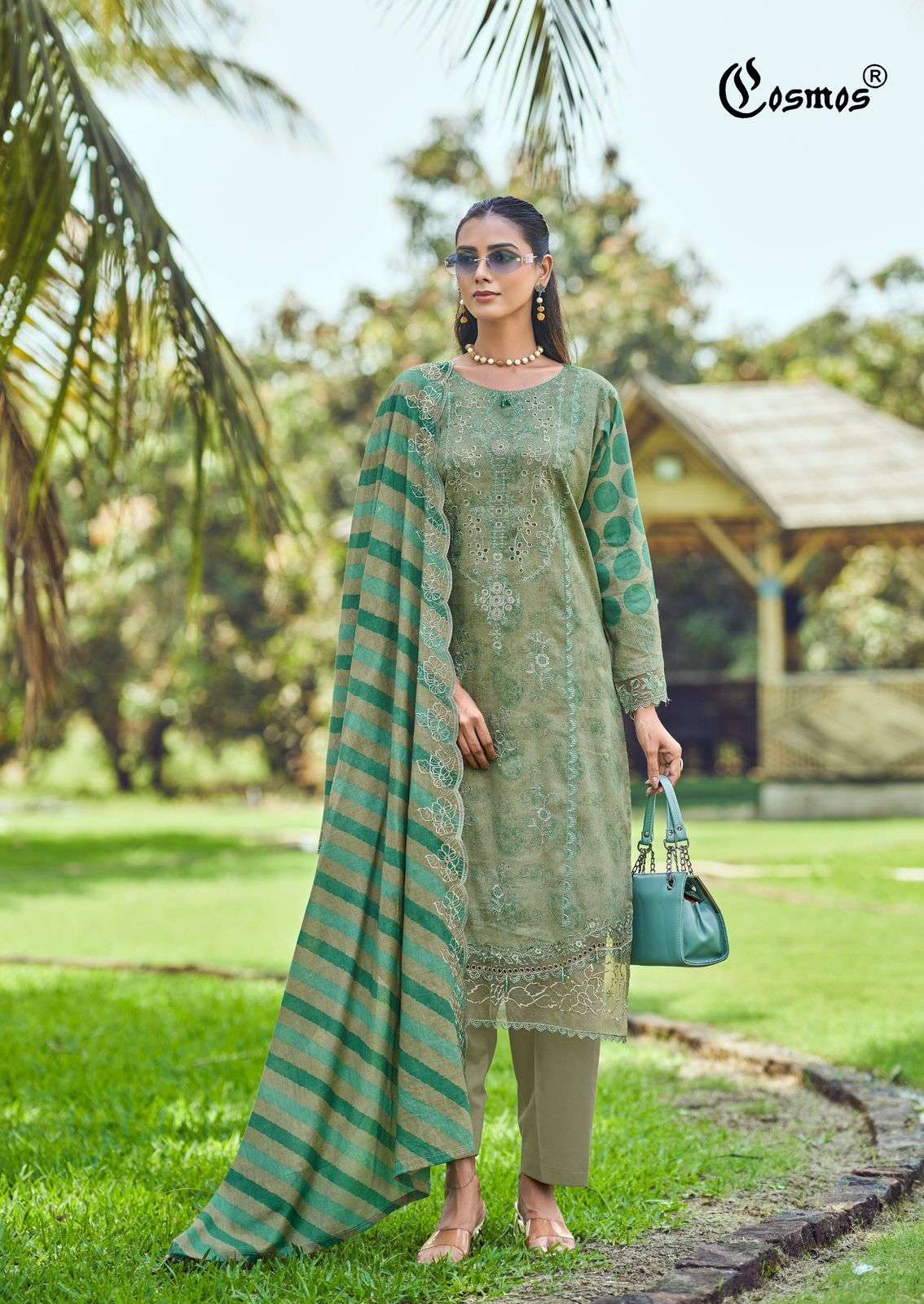 KEVAL FAB BIN SAEED PREMIUM VOL 2 LAWN COTTON FANCY EMBROIDERY WORK SUIT