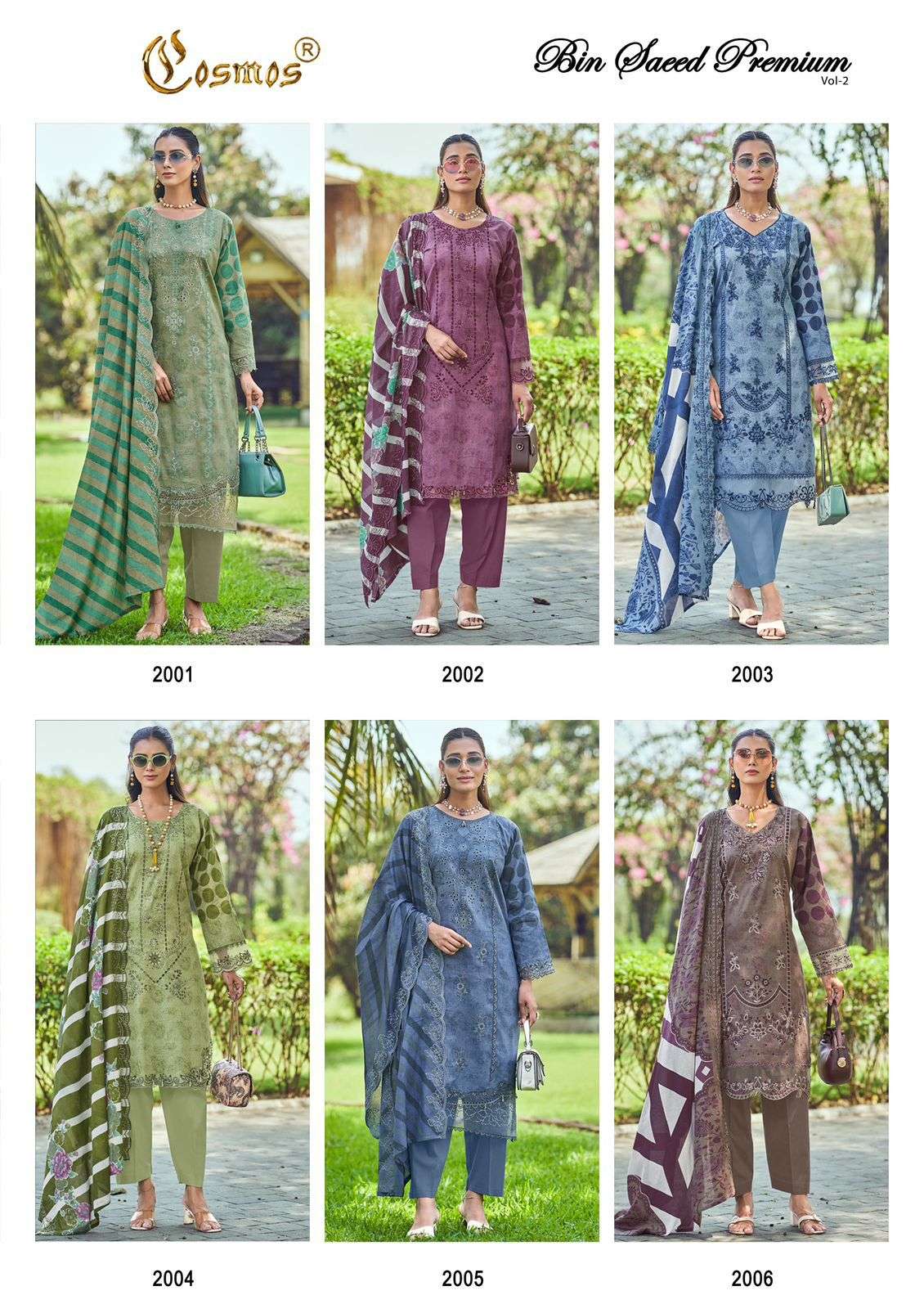 KEVAL FAB BIN SAEED PREMIUM VOL 2 LAWN COTTON FANCY EMBROIDERY WORK SUIT