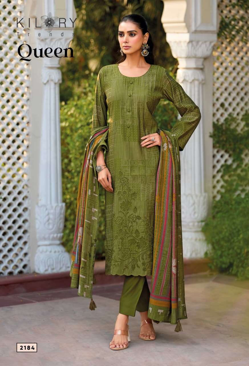 KILORY TRENDS QUEEN MODAL SILK DIGITAL PRINT WITH FANCY EMBROIDERY WORK SUIT