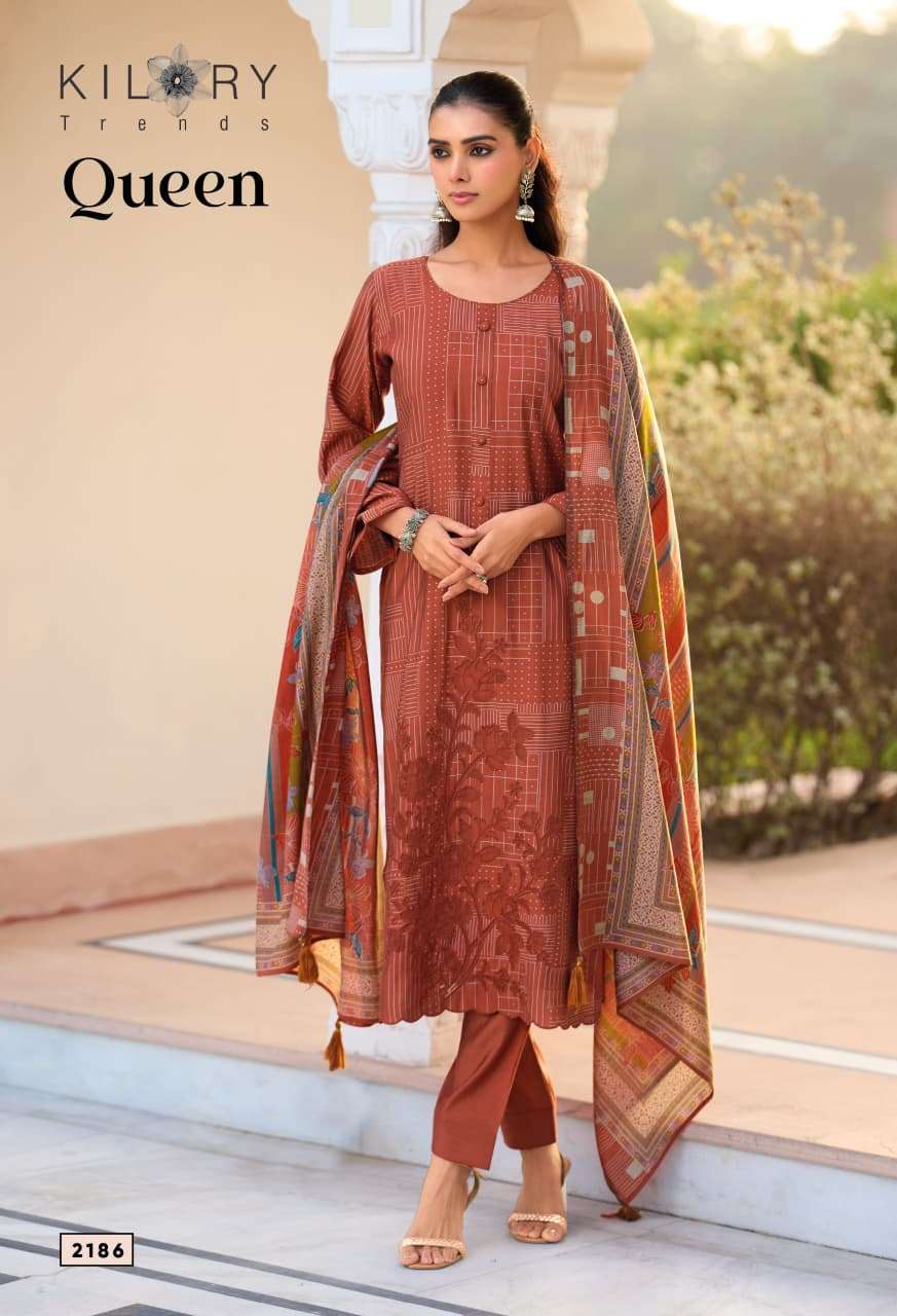 KILORY TRENDS QUEEN MODAL SILK DIGITAL PRINT WITH FANCY EMBROIDERY WORK SUIT