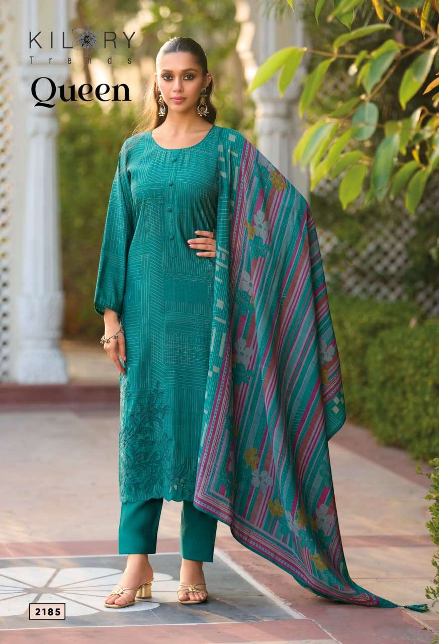 KILORY TRENDS QUEEN MODAL SILK DIGITAL PRINT WITH FANCY EMBROIDERY WORK SUIT