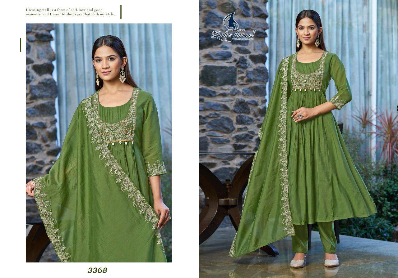 LADIES FLAVOR FIVE STAR SILK DESIGNER FESTIVE WEAR READY MADE LADIES SUIT