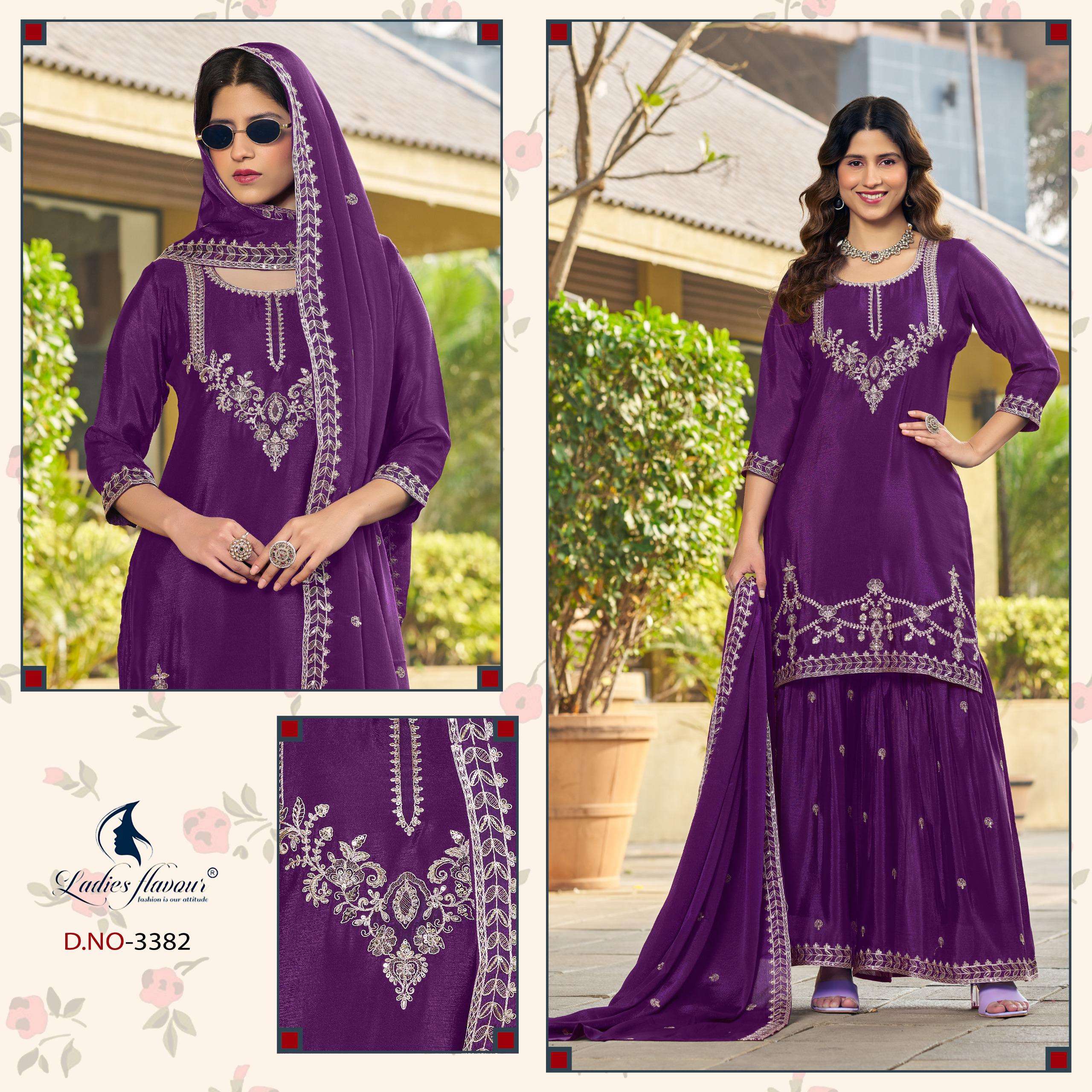 LADIES FLAVOR LOOK & LIKE EMBROIDERY DESIGNER WORK PARTY WEAR LADIES SUIT