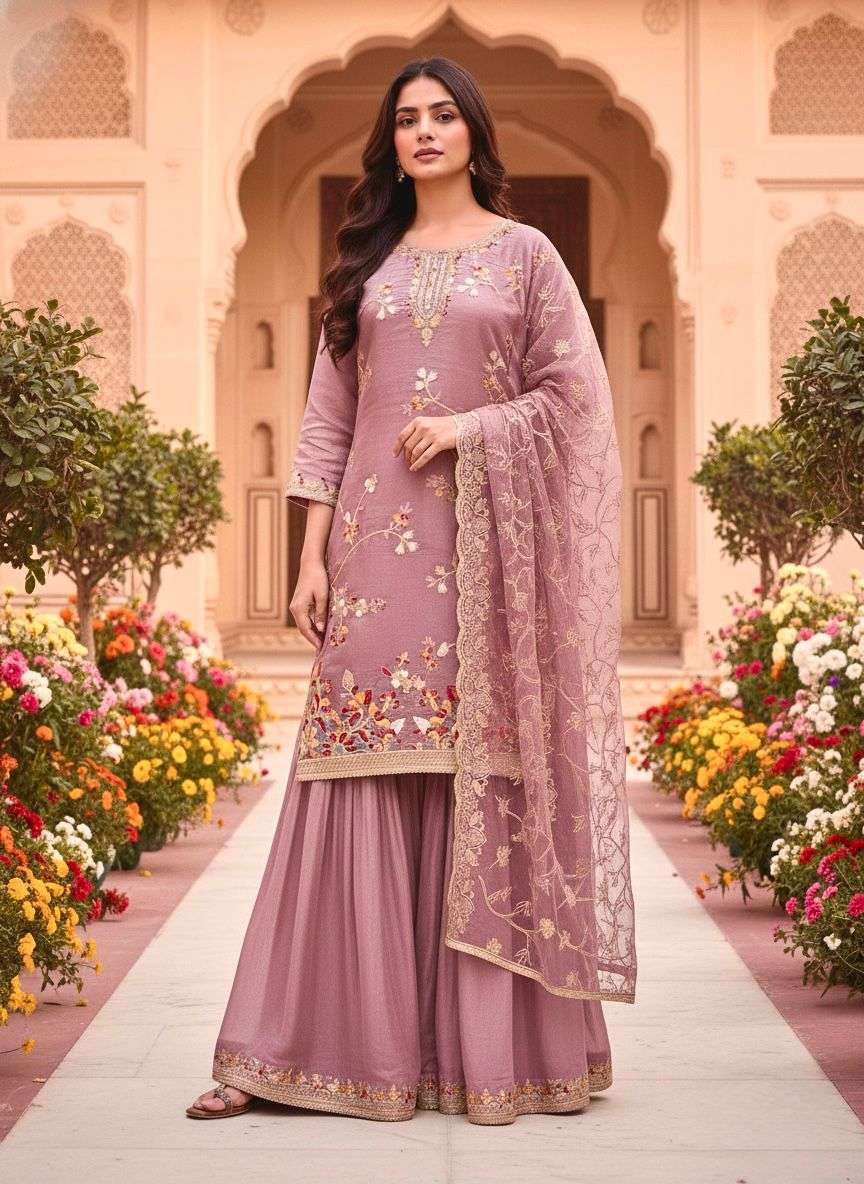 LADY LOOK 036 DESIGNER READY MADE TOP PLAZZO AND DUPATTA SET 