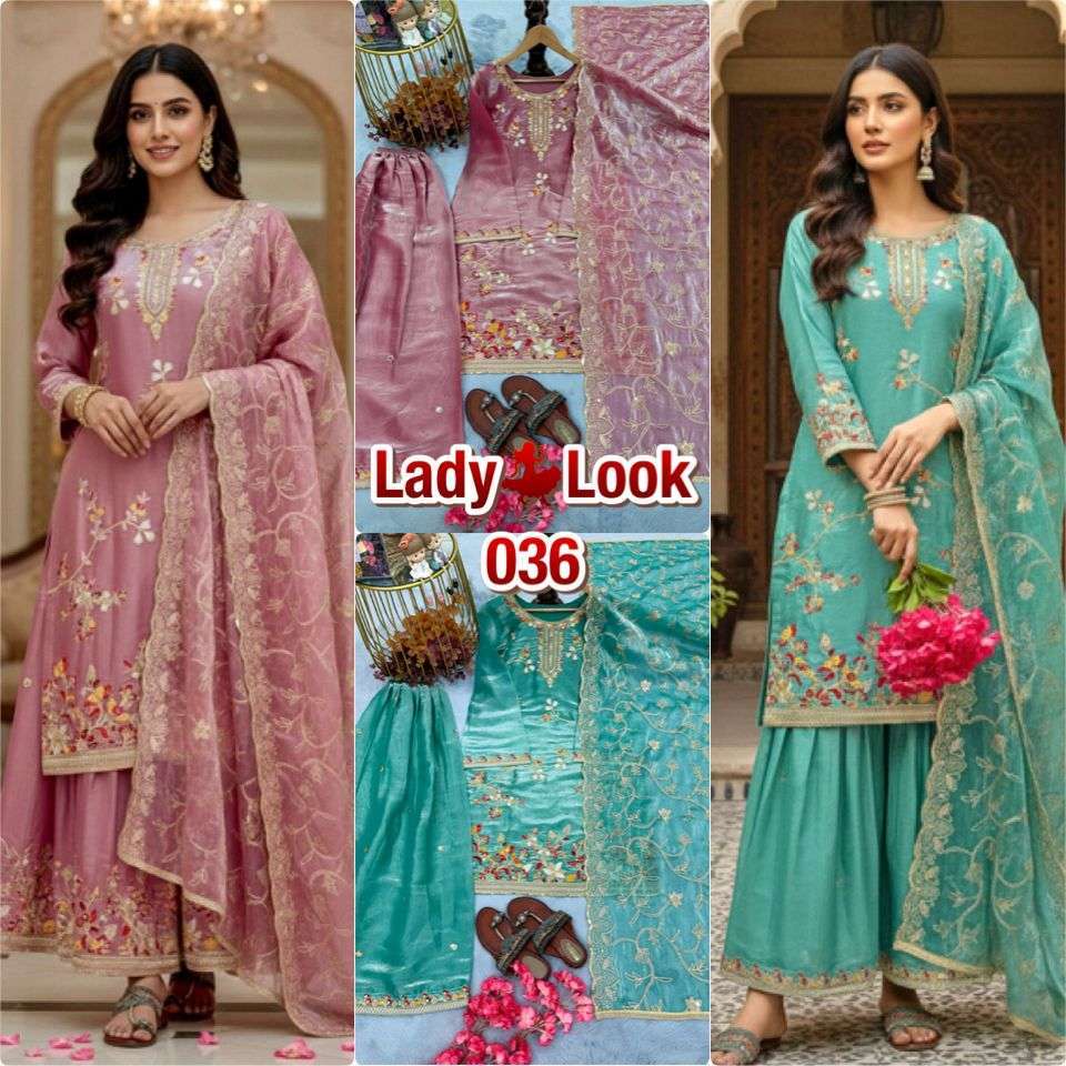 LADY LOOK 036 DESIGNER READY MADE TOP PLAZZO AND DUPATTA SET 