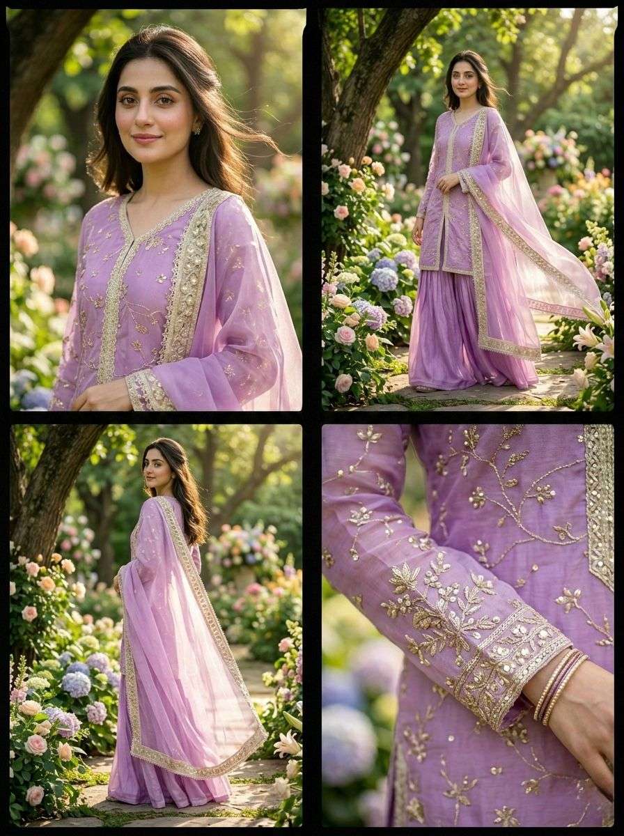 LADY LOOK 037 BEAUTIFUL PARTY WEAR DESIGNER LOOK TOP PLAZZO AND DUPATTA