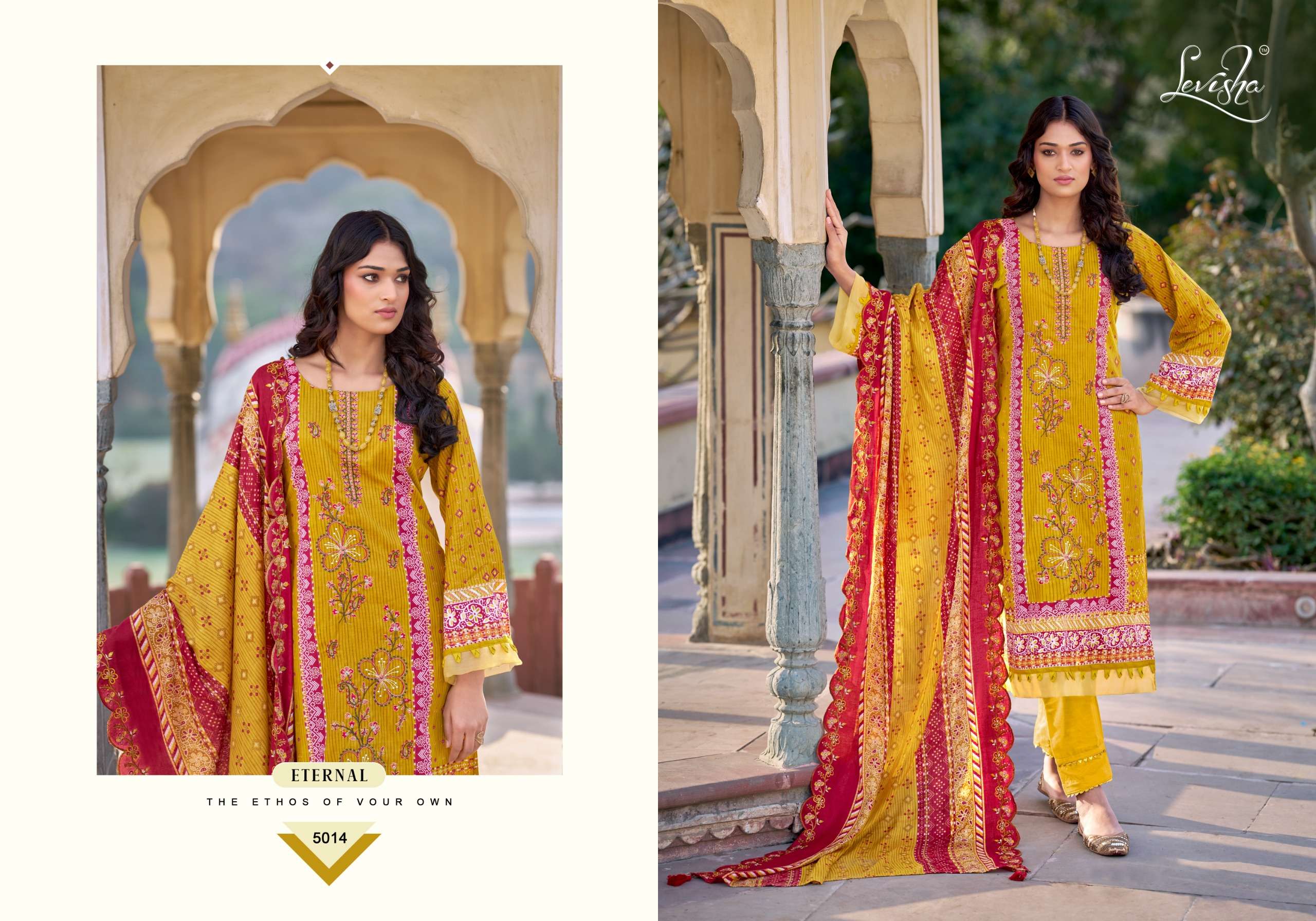  LEVISHA BINSAEED NX VOL 5 LAWN COTTON DIGITAL PRINT WITH FANCY WORK SUIT