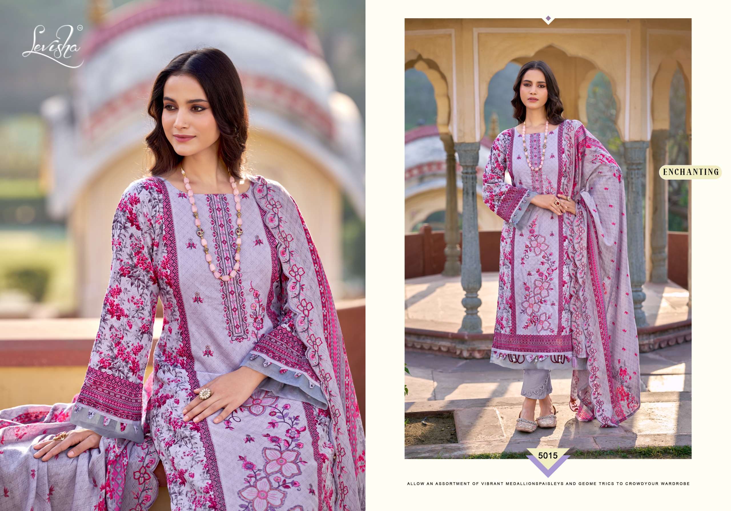  LEVISHA BINSAEED NX VOL 5 LAWN COTTON DIGITAL PRINT WITH FANCY WORK SUIT