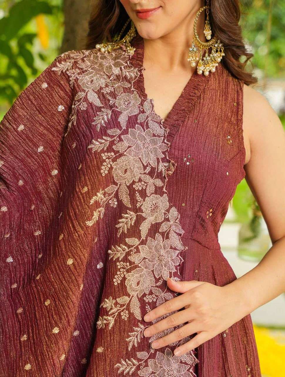 LG 2046 CRUNCHY SILK BEAUTIFUL PREETY LOOK DESIGNER LADIES FLARED KURTI SHARARA AND DUPATTA SET 