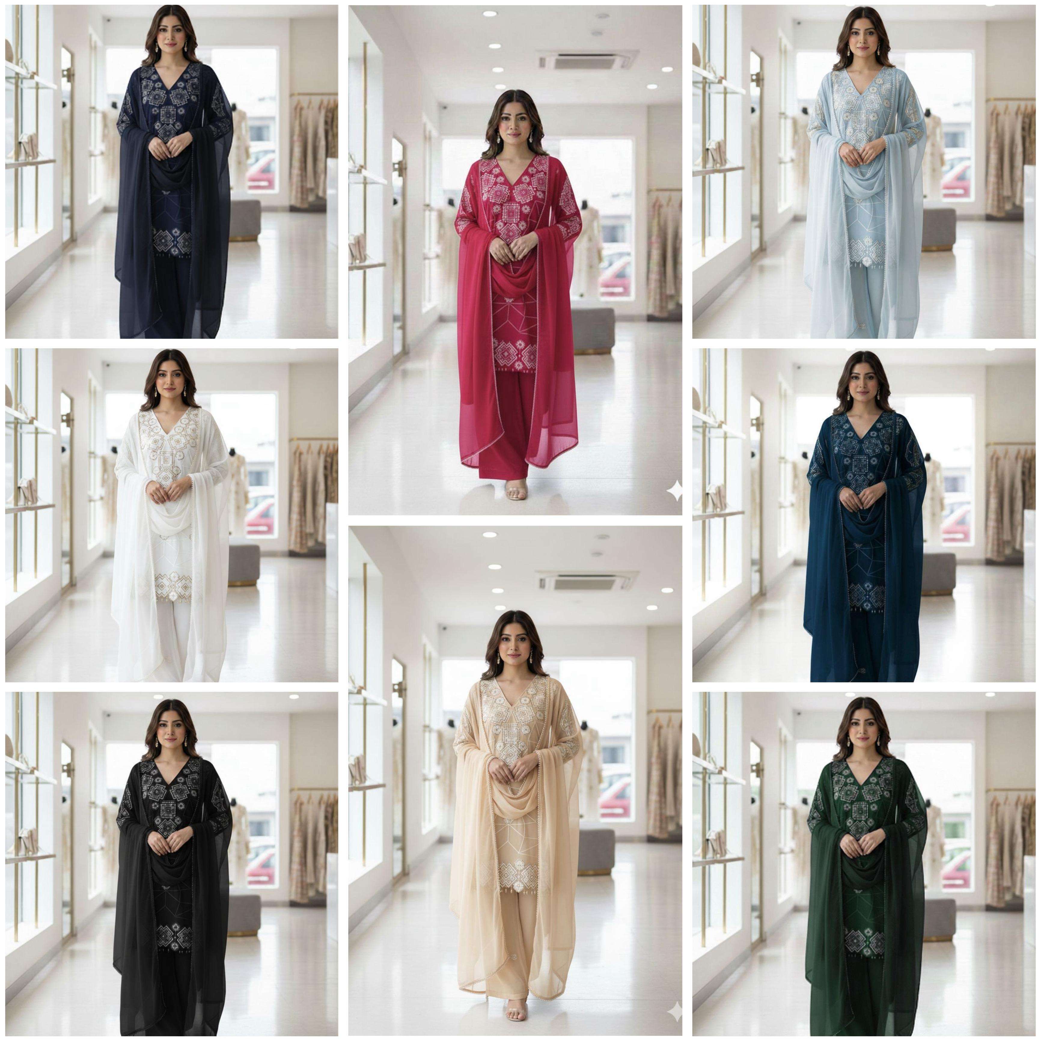 LG 2063 GEORGETTE WEDDING DESIGNER LOOK READY MADE LADIES SUIT