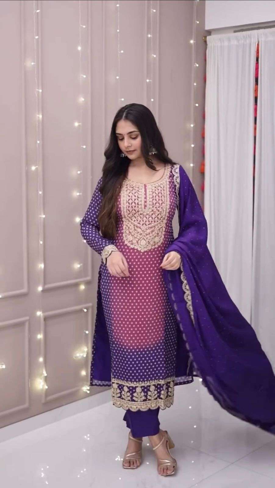 LG 2073 CHINON EMBROIDERY DESIGNER FESTIVE WEAR LADIES SUIT