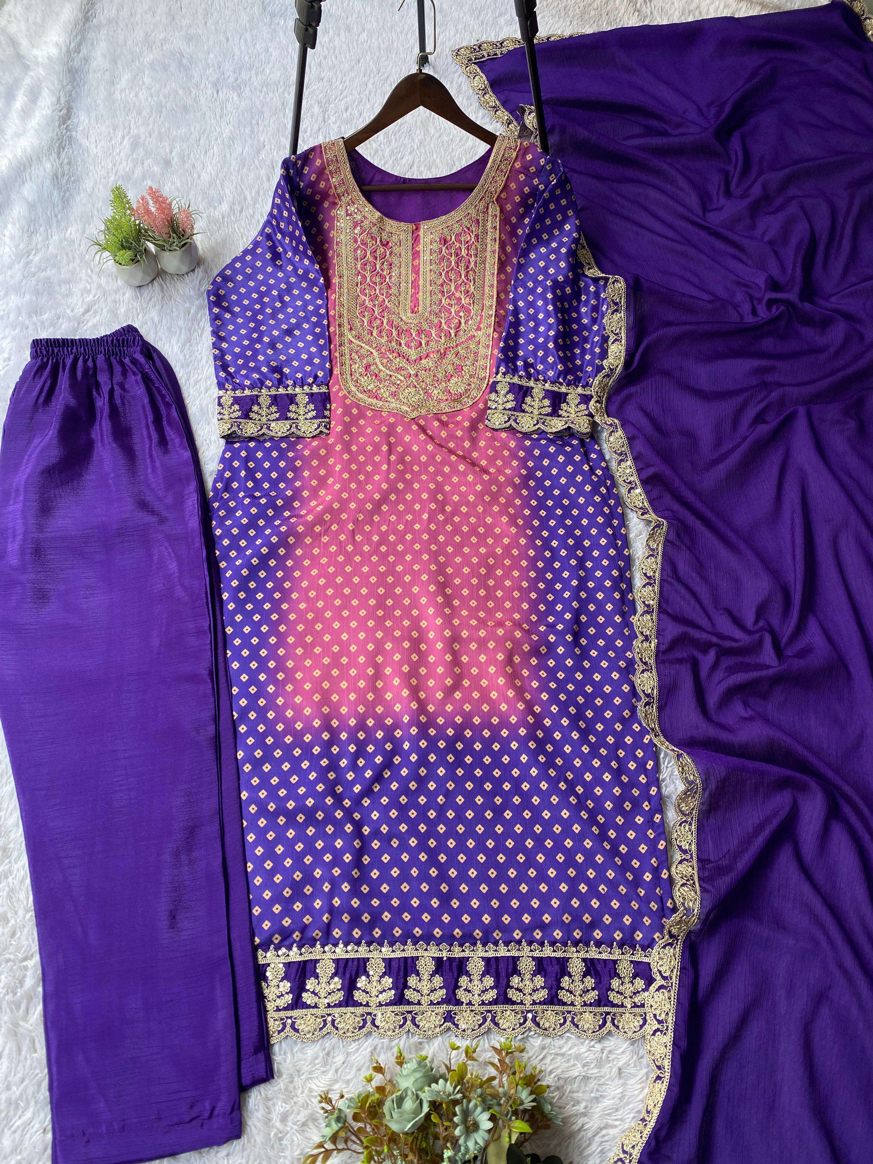 LG 2073 CHINON EMBROIDERY DESIGNER FESTIVE WEAR LADIES SUIT