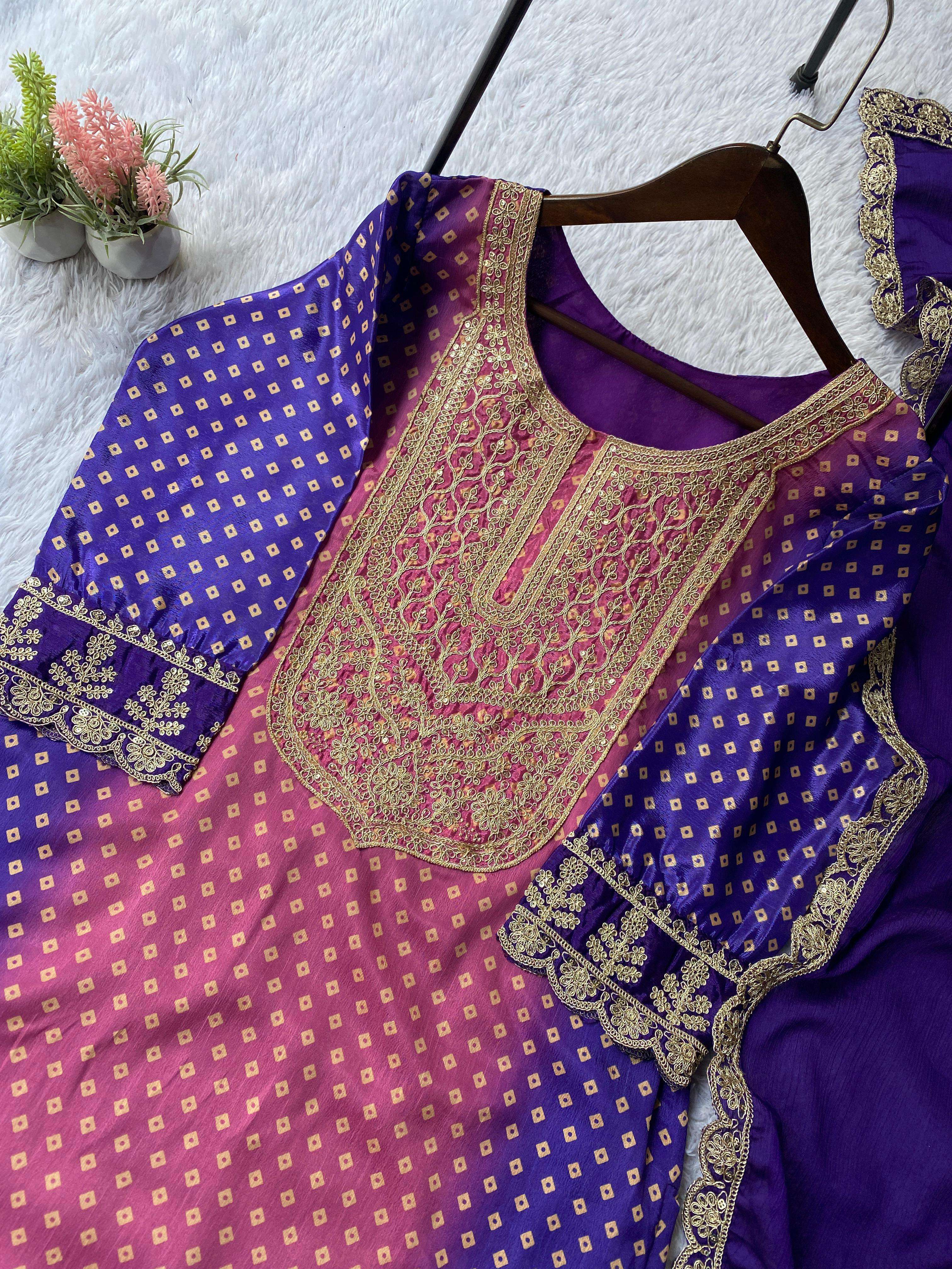 LG 2073 CHINON EMBROIDERY DESIGNER FESTIVE WEAR LADIES SUIT