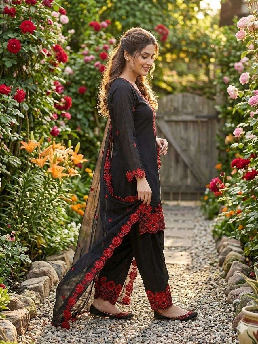 LG 2074 SILK SEQUENCE EMBROIDERY WORKS FESTIVE WEAR LADIES SUIT
