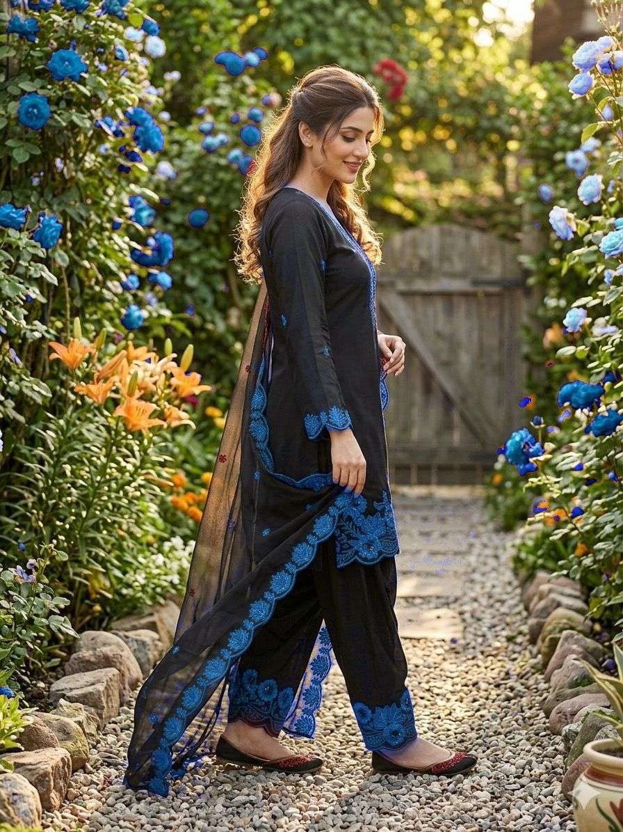 LG 2074 SILK SEQUENCE EMBROIDERY WORKS FESTIVE WEAR LADIES SUIT