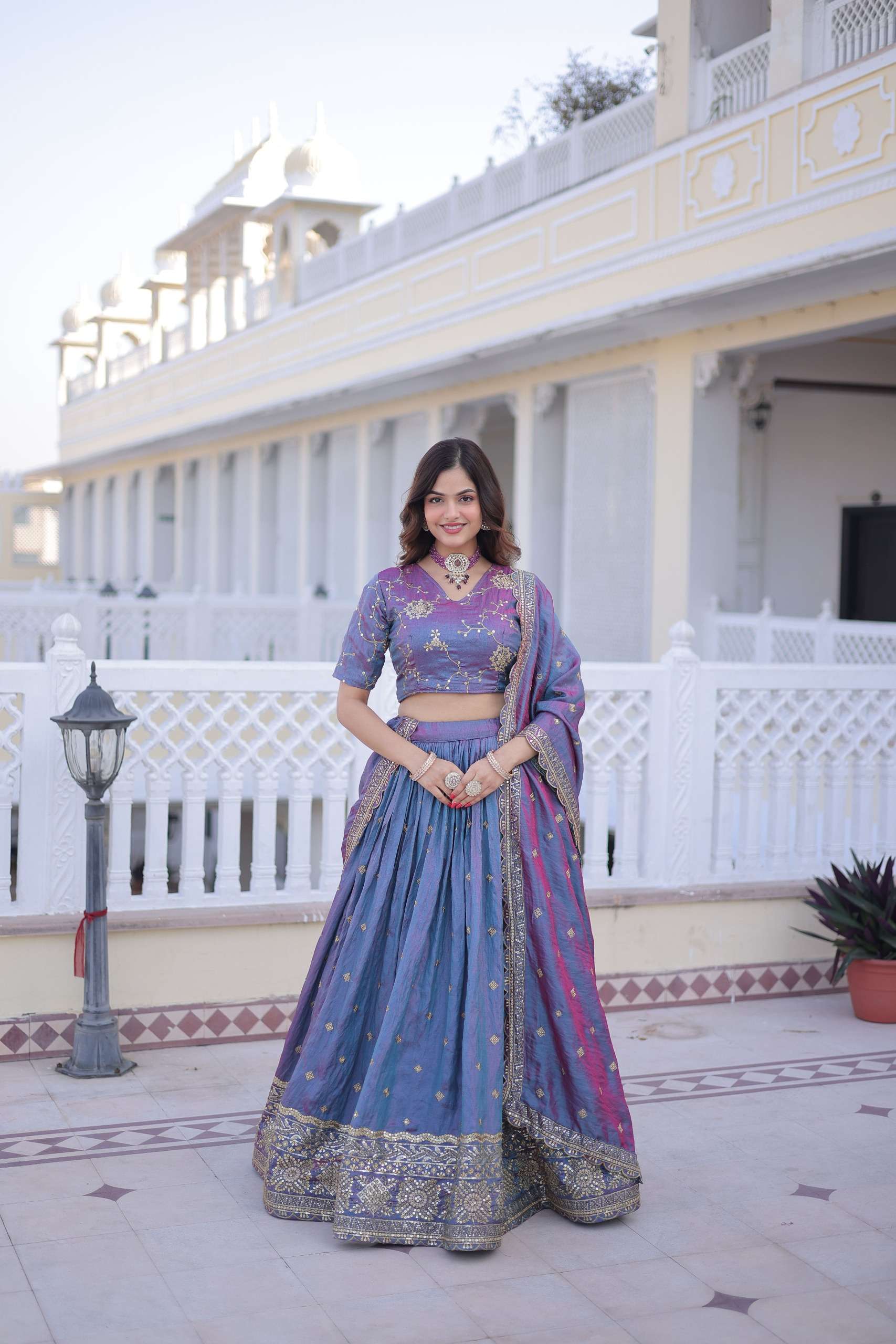 LG 5066 SILK EMBROIDERY DESIGNER WORK FESTIVE WEAR LEHENGA CHOLI 