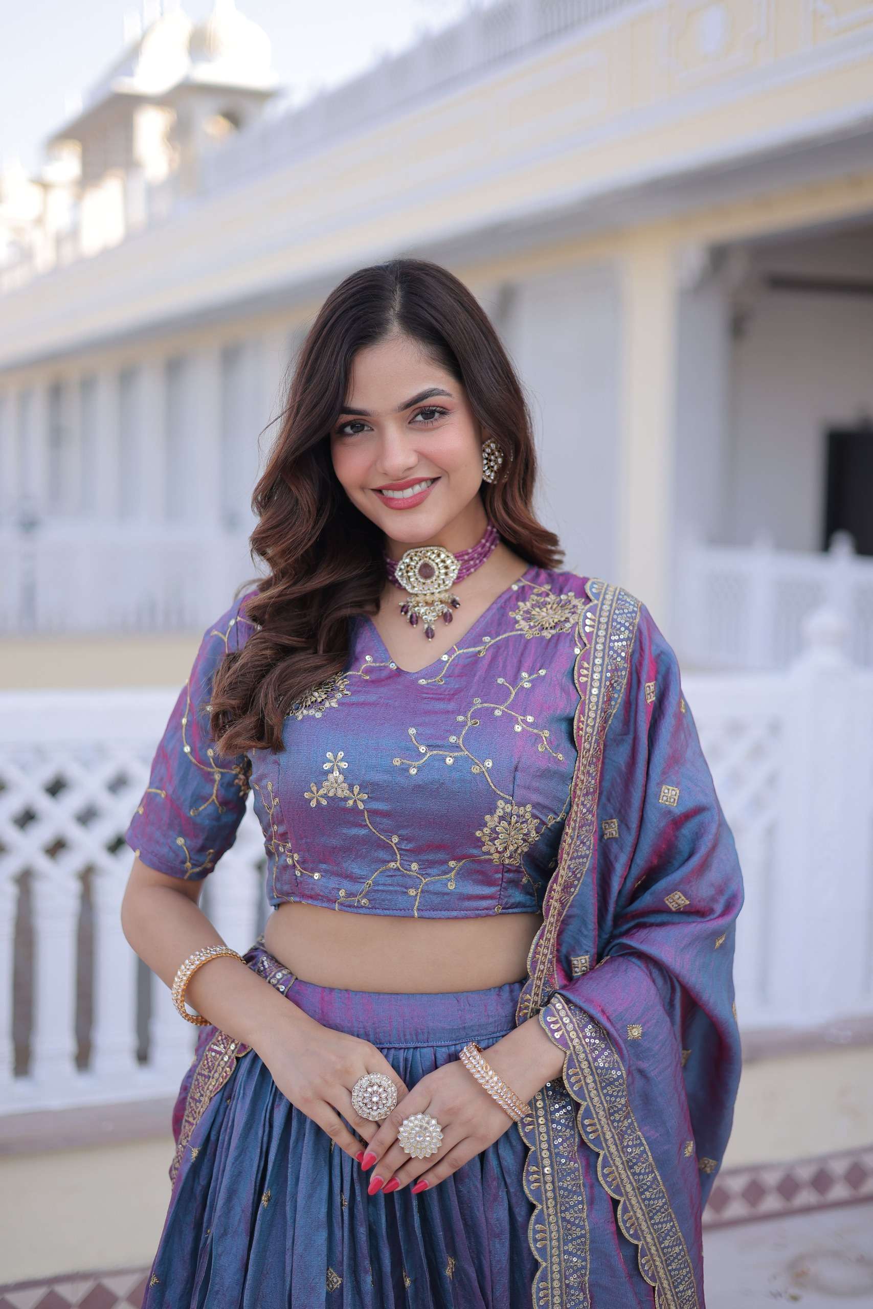 LG 5066 SILK EMBROIDERY DESIGNER WORK FESTIVE WEAR LEHENGA CHOLI 