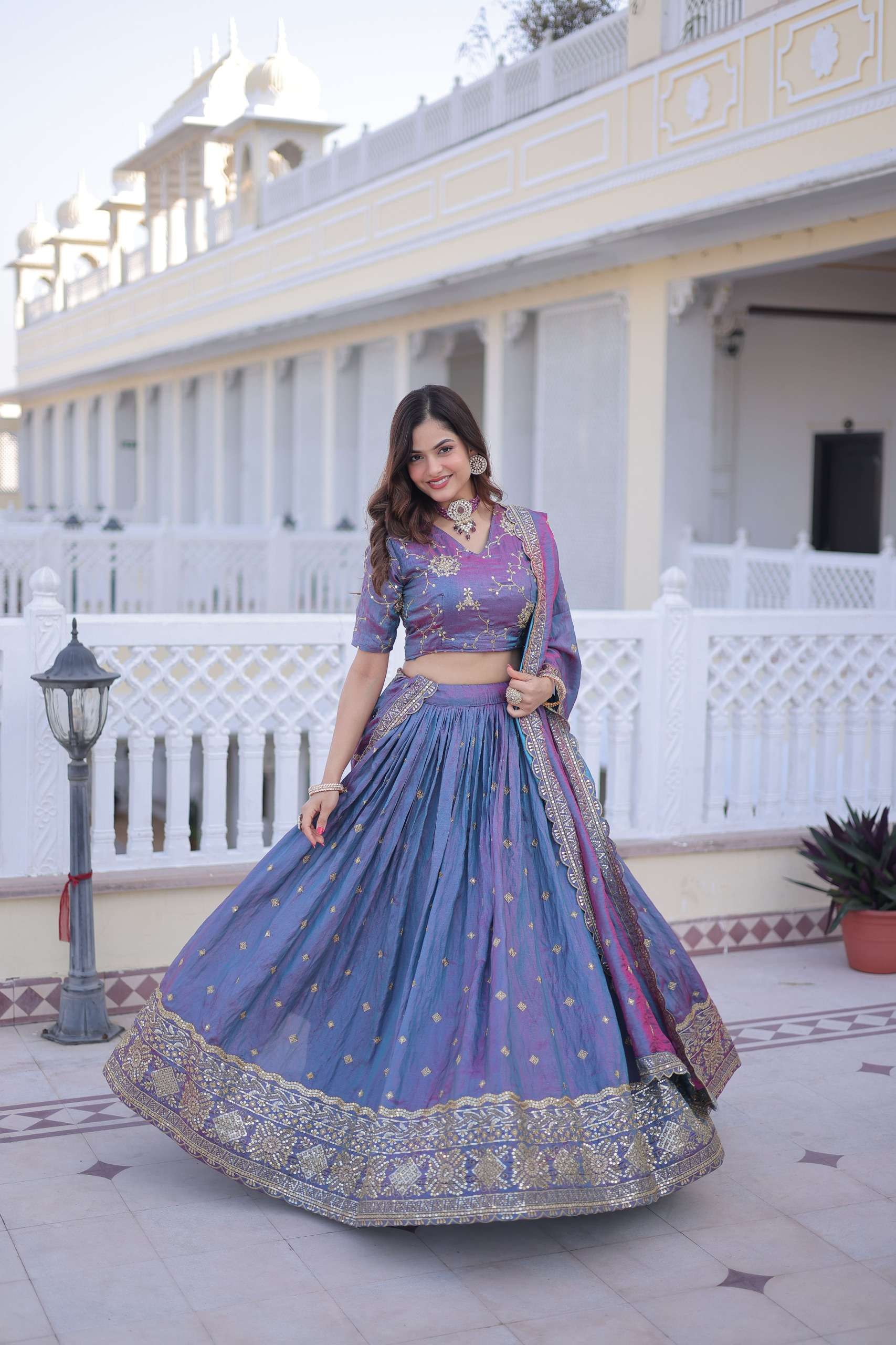 LG 5066 SILK EMBROIDERY DESIGNER WORK FESTIVE WEAR LEHENGA CHOLI 