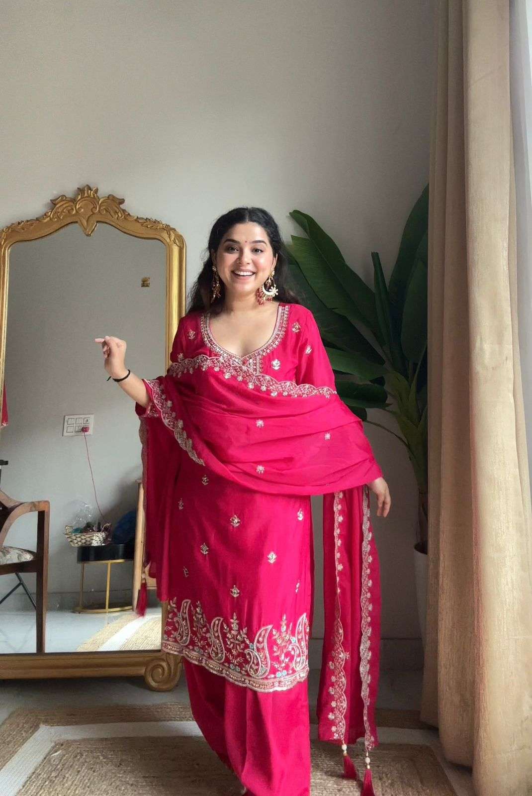 LM 10 SEQUENCE EMBROIDERY DESIGNER WORK FUNCTION WEAR LADIES SUIT