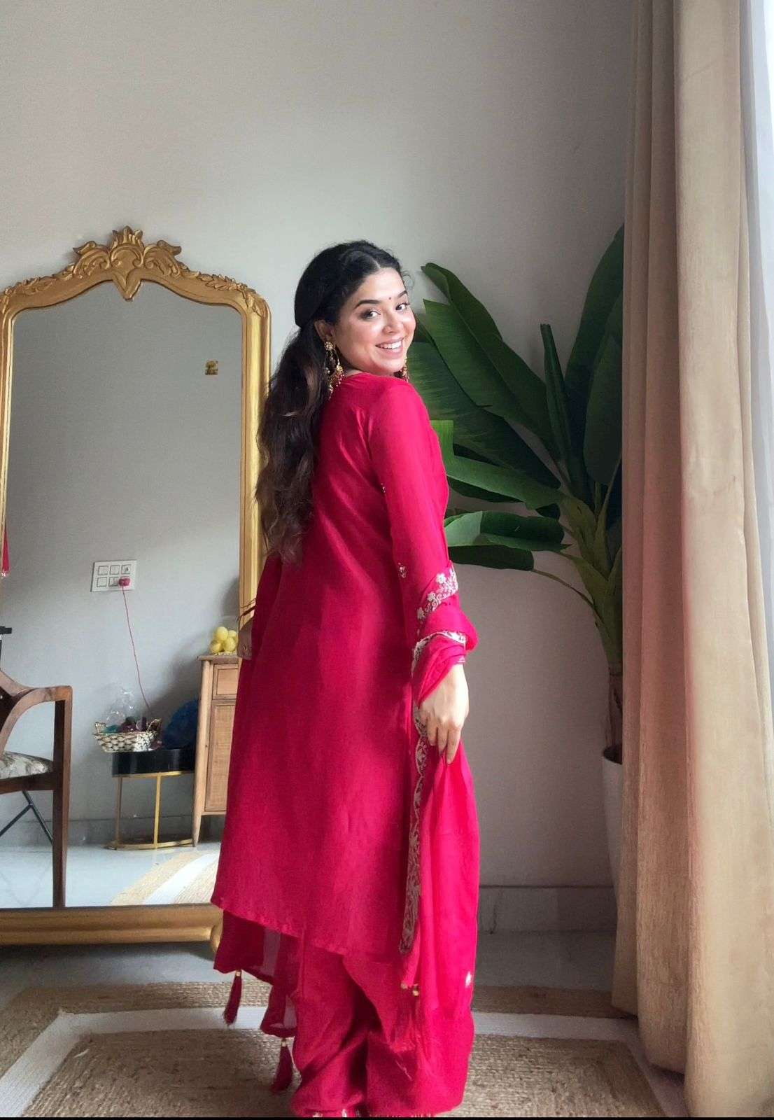 LM 10 SEQUENCE EMBROIDERY DESIGNER WORK FUNCTION WEAR LADIES SUIT