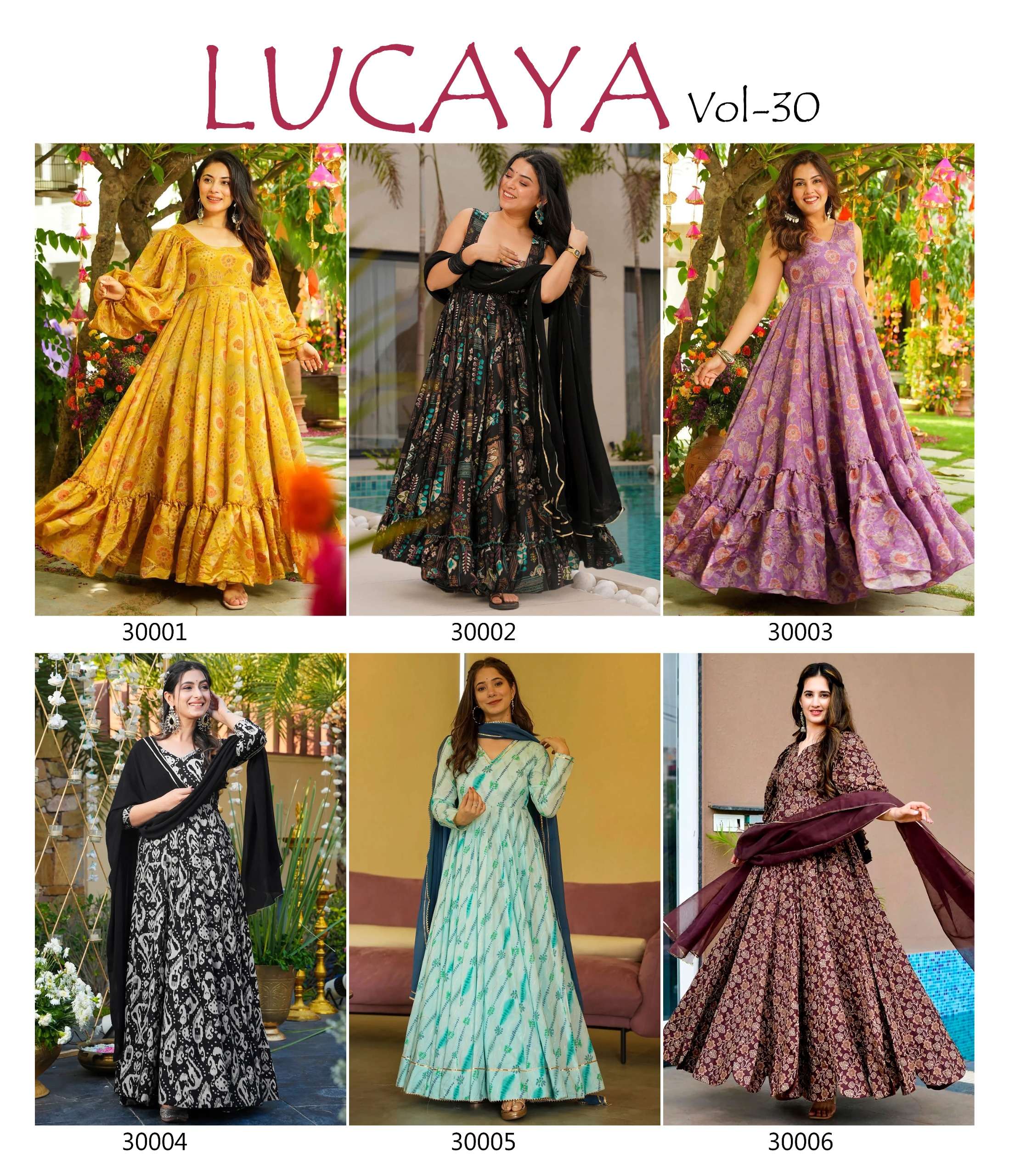 LUCAYA VOL 30 DIGITAL PRINT FANCY PREETY LOOKS GOWN WITH DUPATTA SET 
