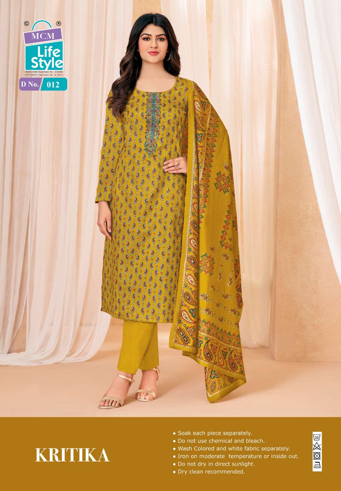 MCM LIFESTYLE KRITIKA JAM SATIN PRINT WITH FANCY NECK WORK SUIT