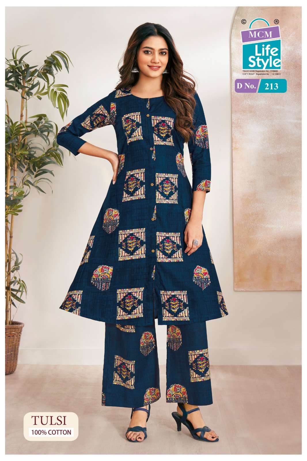 MCM LIFESTYLE TULSI VOL 2 PRINCESS CUT STYLE KURTI WITH BOTTOM PAIR 