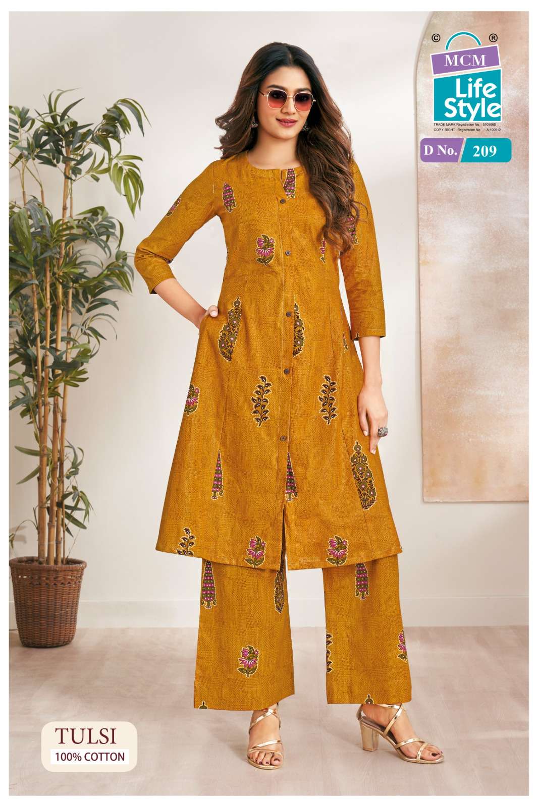 MCM LIFESTYLE TULSI VOL 2 PRINCESS CUT STYLE KURTI WITH BOTTOM PAIR 