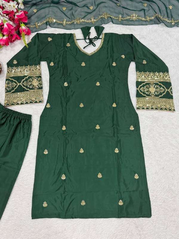 MD 3085 SILK DESIGNER LOOK PARTY WEAR LADIES SUIT