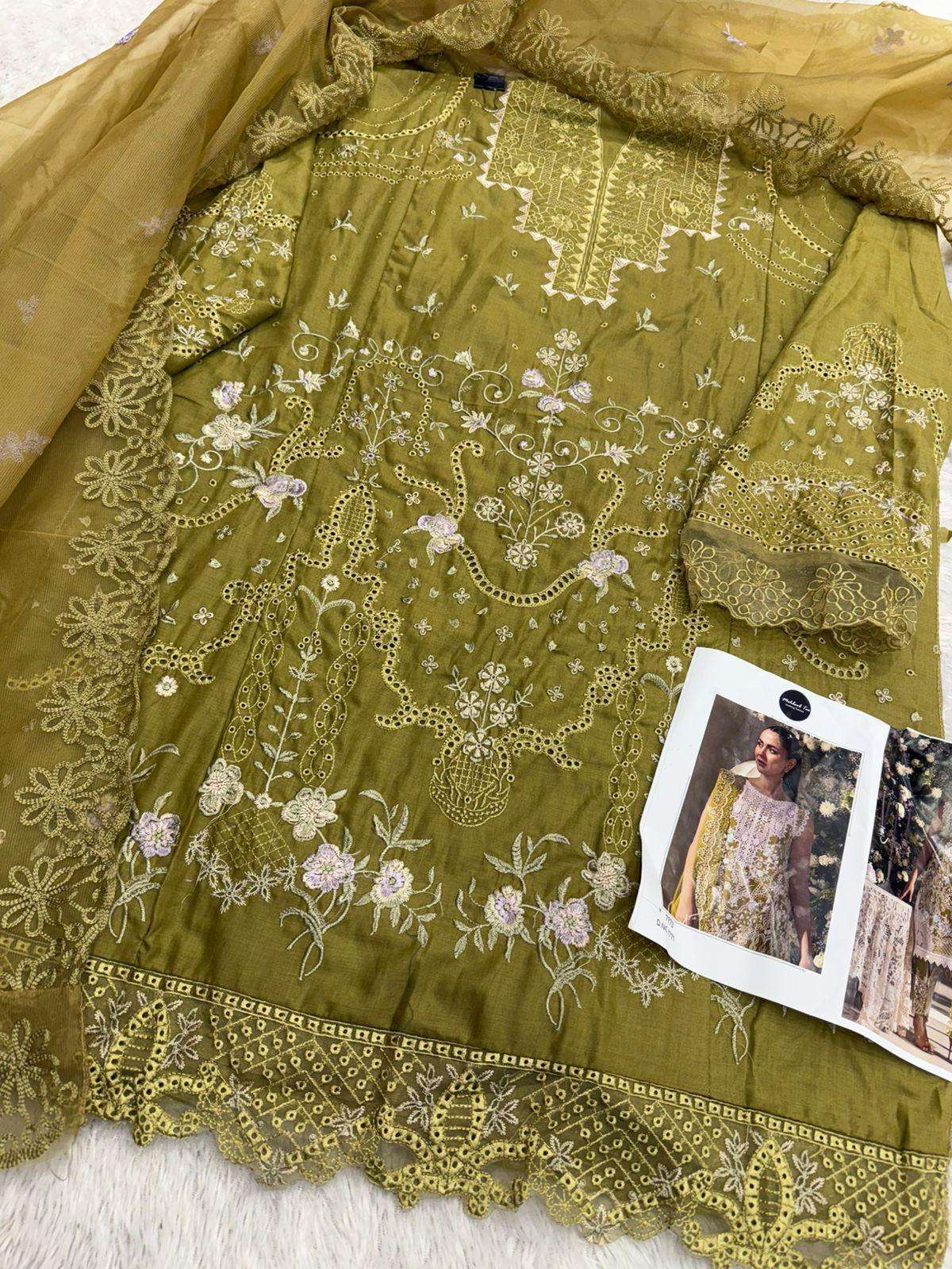 MEHBOOB TEX D NO 1770 & 1771 COTTON HEAVY PATCH EMBROIDERY DESIGNER WORK SUIT