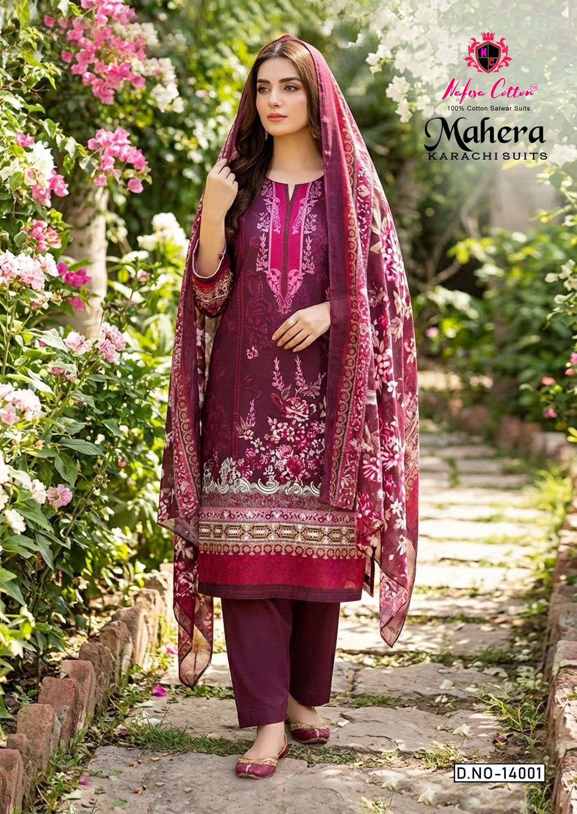 NAFISA COTTON MAHERA KARACHI SUITS VOL 14 COTTON DIGITAL PRINTS SALWAR SUIT	